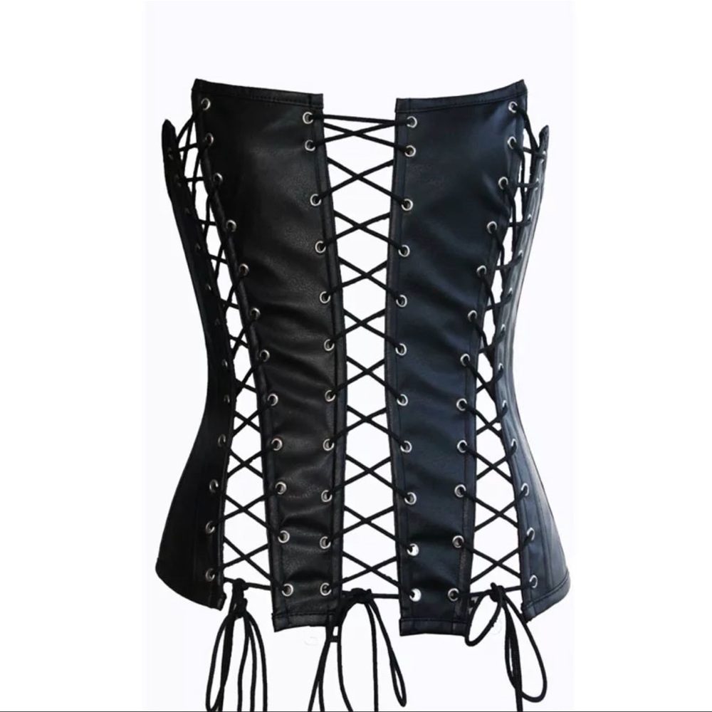 Black lace up corset